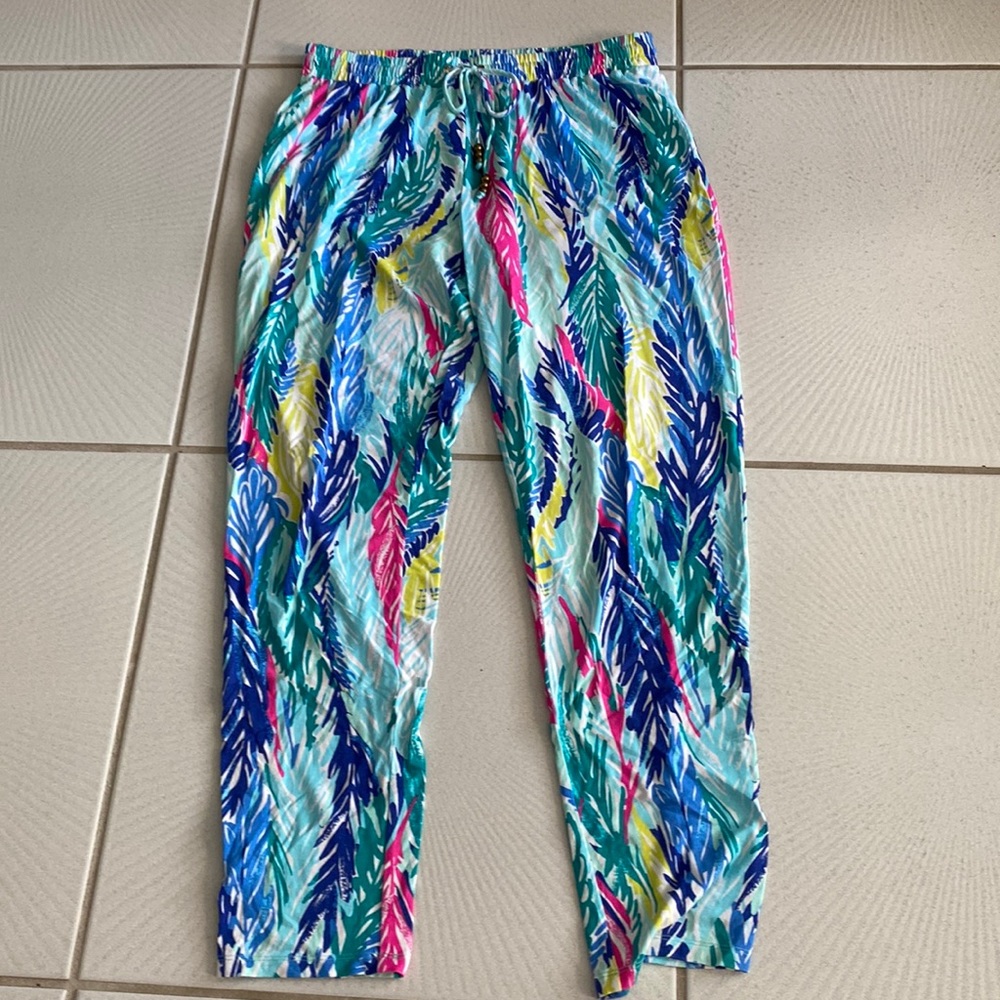 Lilly Pulitzer Vibrant Feather Print Joggers